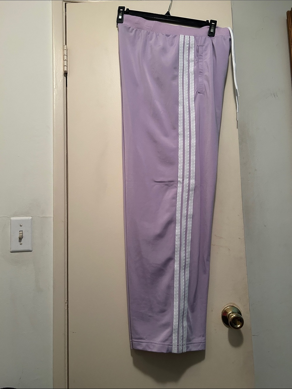 Nike Women's Lavender Track Pants with White Side Stripes